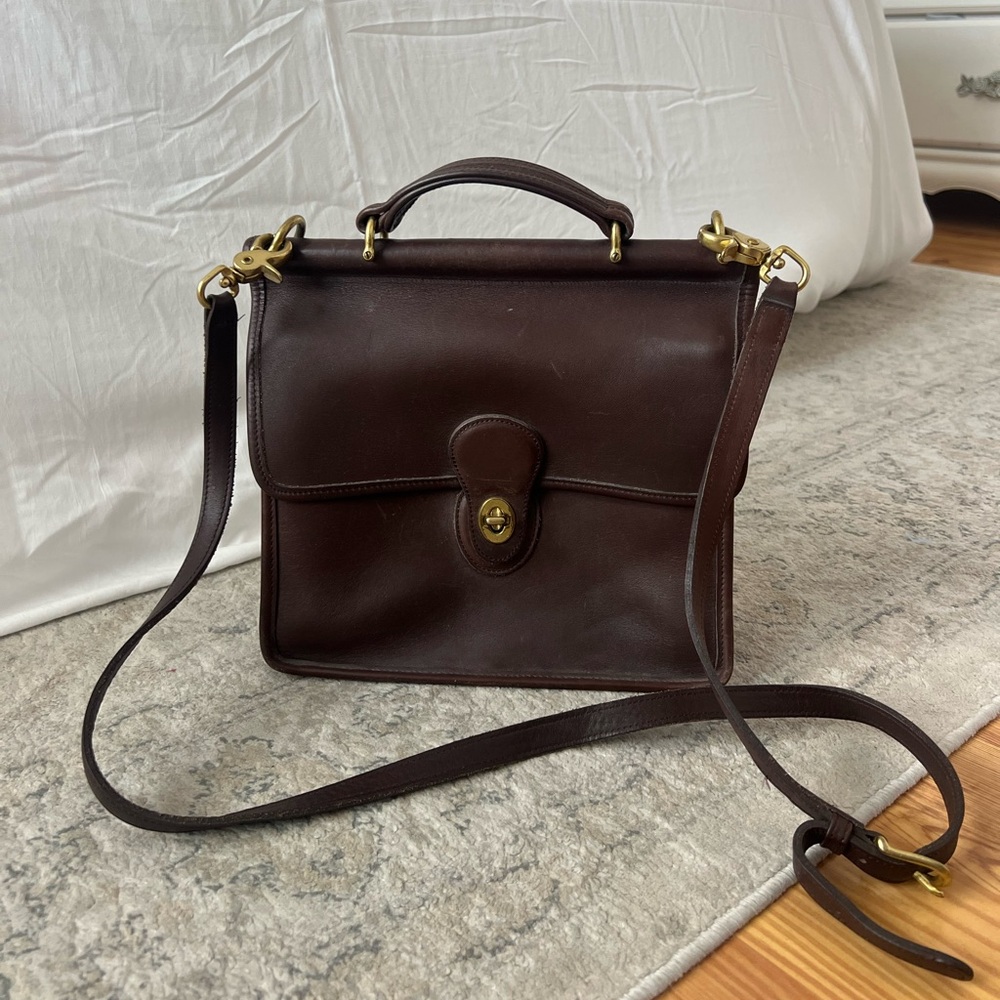 Vintage brown leather coach bag